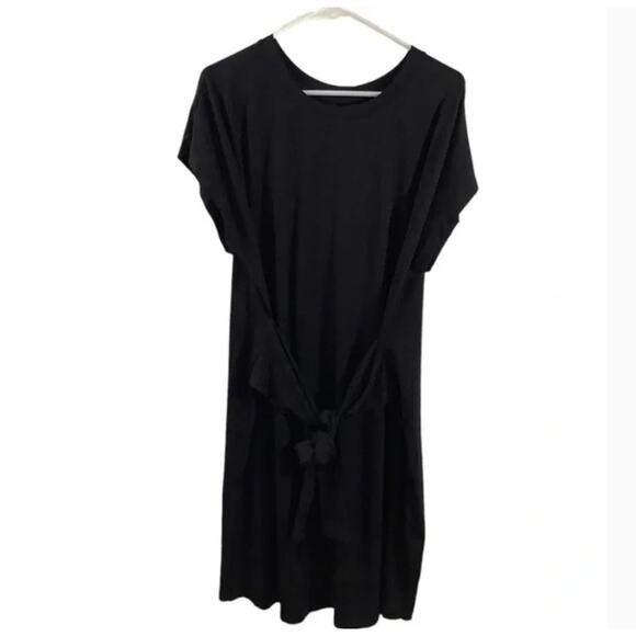 Universal Standard Misa Dress 4XS 00 0 Black NWT Tie Waist Wrap Capsule Minimal - Picture 5 of 5